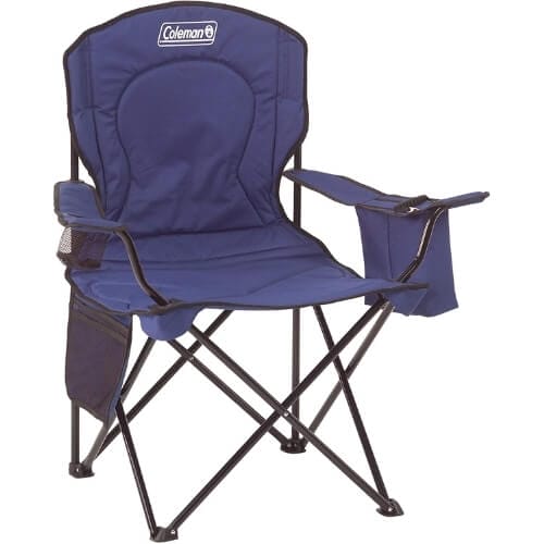 Coleman Portable Camping Quad Chair with 4-Can Cooler Best Camp Chair for Big Guys